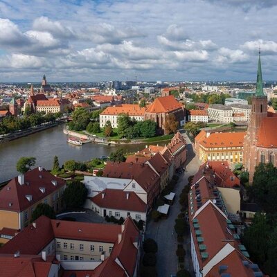 Wrocław panorama  from Ostrów Tumski
